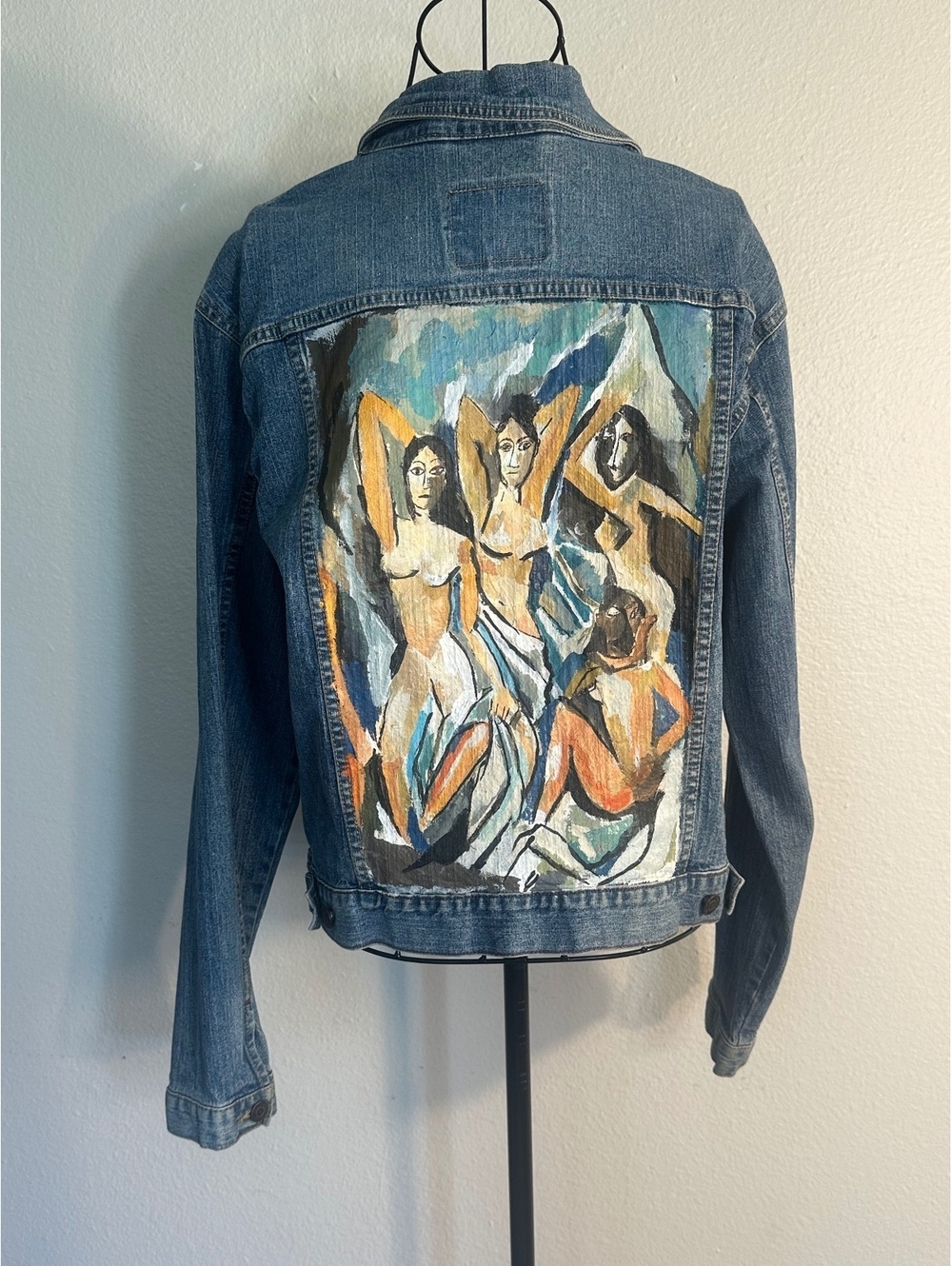 Pablo Picasso Women Of Avignon Hand Painted Levi Jean Jacket